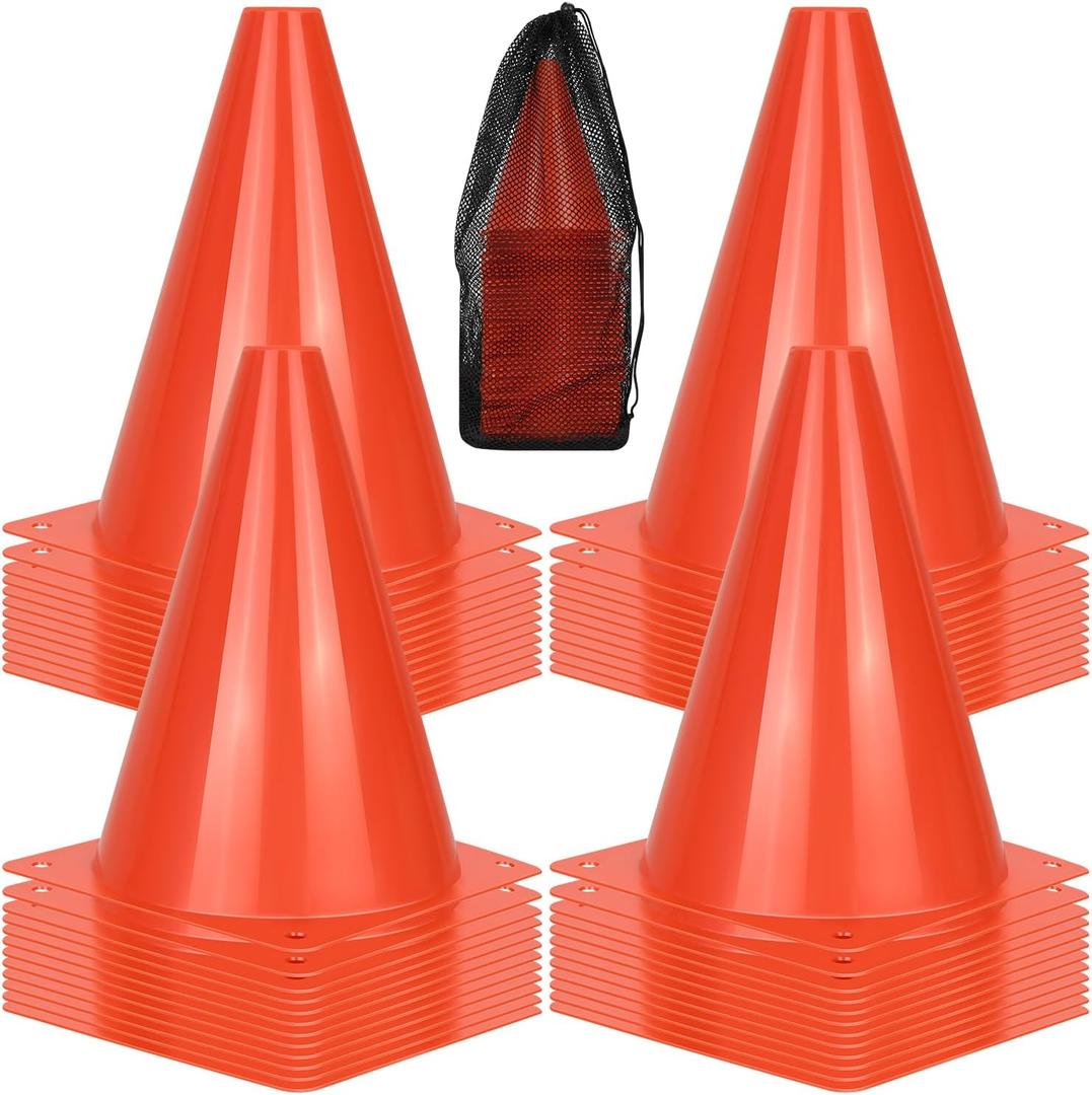 12/24/50/100pcs Soccer Cones, 7" Soccer Cones, Plastic Traffic Cones, Training Cones for Basketball Football Skating Drills Practice