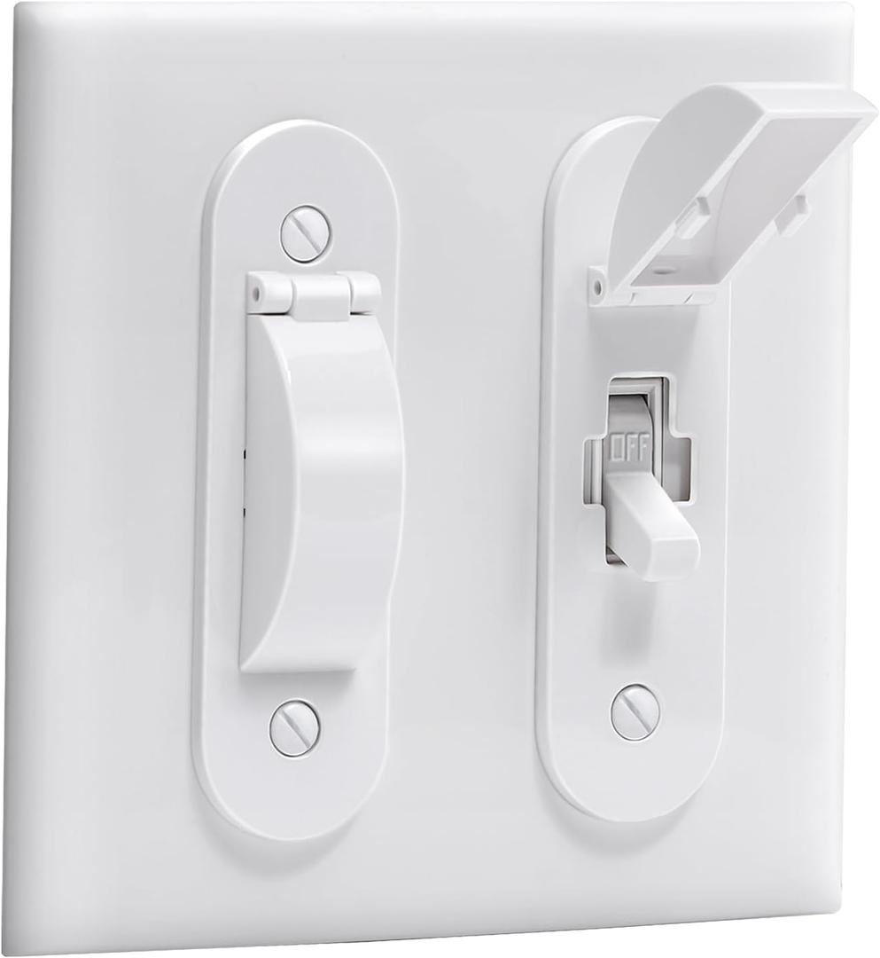 Wall Switch Guard, Child Proof Light Switch Cover Guard | Toggle Style | Light Switch Protection | Keep Toggle Switch in On or Off Position | 1 Pack, White