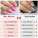 2 x LoveOurHome 240pc Square Press on Nails Short Fake Nails Cute Pink Glue on Nail Short Acrylic Nails Press ons Nail Tips Full Cover False Nail Square Fingernail with Adhesive Tabs for Women Girls