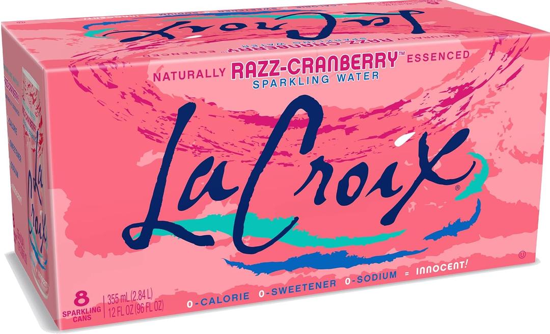 La Croix, Sparkling Water Cran-Raspberry, 96 Ounce Pack of 8 (EXP 12/17/26)