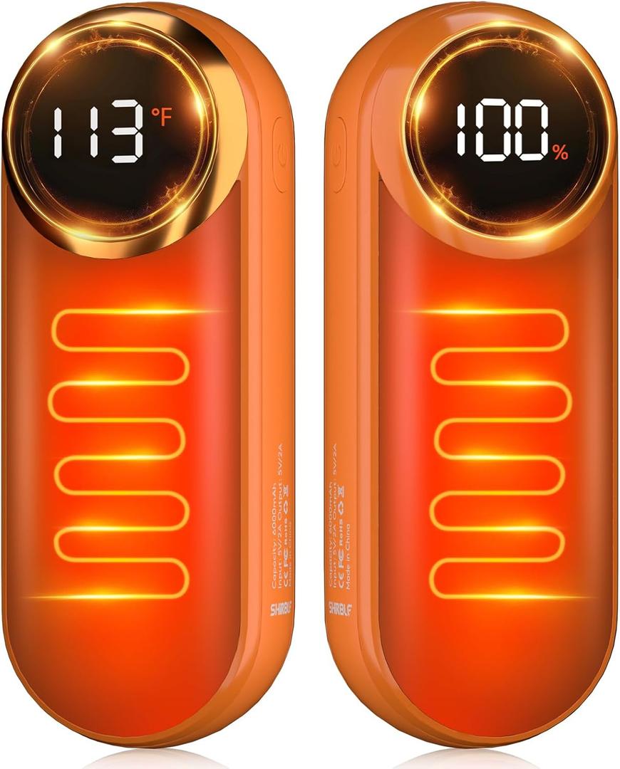 Rechargeable Hand Warmers 2 Pack - Magnetic AI Electric Hot Hands with LED Light, 3 Heat Settings Double Sided, 15H Battery Life, Portable Electric Heater for OutdoorHunting Camping  Christmas Gifts