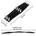 Dseap Expandable Coat Rack (Larger Version) - 24” High, Anti-Slip, Ultra Heavy Duty Wooden Accordian Wall Hanger with 10 Study Peg Hooks for Clothing Hats Jackets Bags, White & Natural