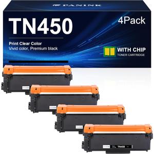 Compatible Toner Cartridge Replacement for Brother TN450 TN-450 TN420 TN-420 Black Toner Cartridge use with HL-2270DW HL-2280DW MFC-7360N MFC-7860DW DCP-7065DN Printer - 4 Black