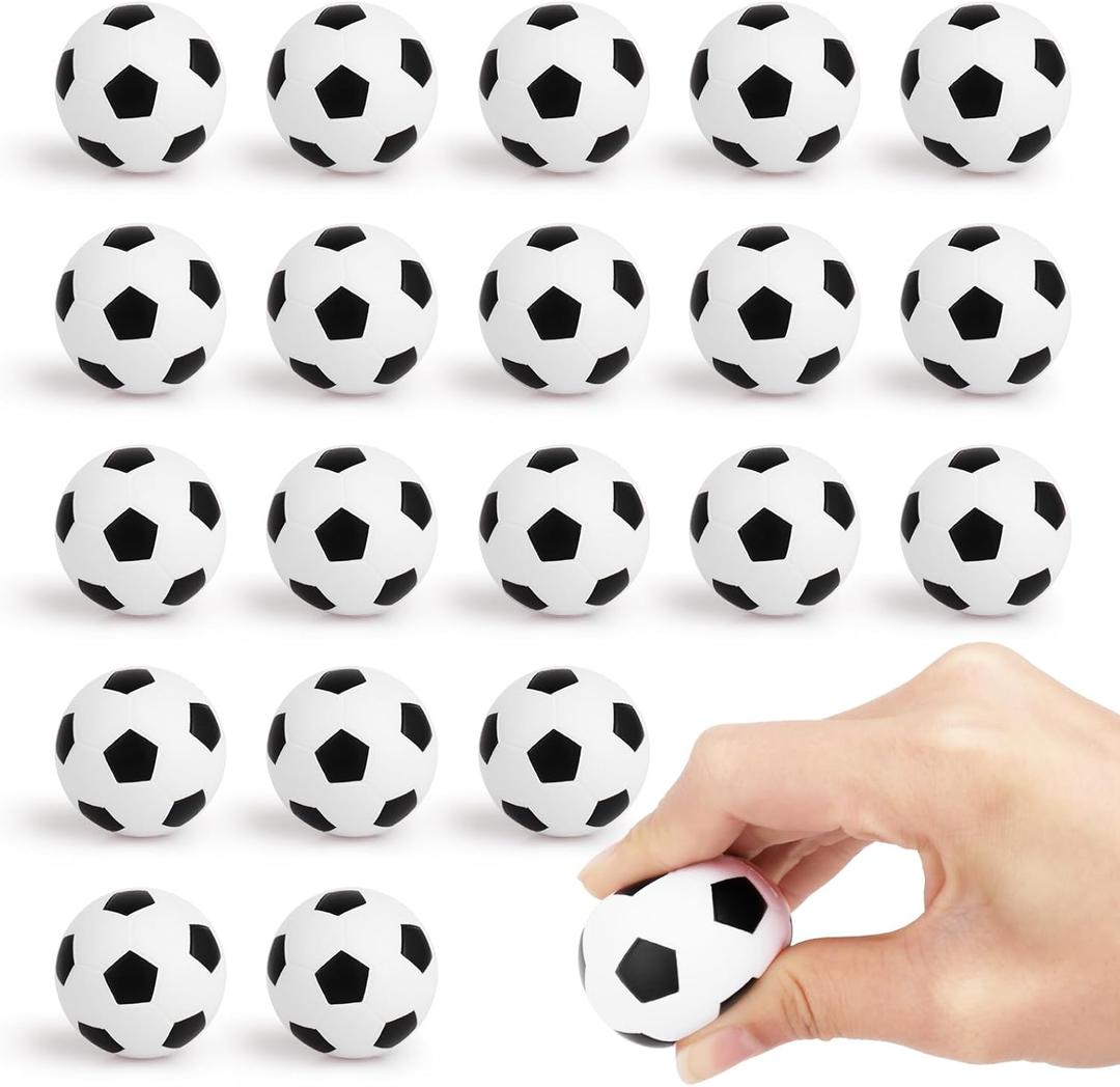 Mini Soccer Stress Balls 20 Packs Mini Soccer Foam Small Foam Squeeze AnxiousToy Sports Stress Ball for Kids School Carnival Reward Football Party Decorations Supplies