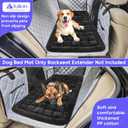 Dog Car Bed Mat, Non-Slip Backseat Extender Pet Blanket, Plaid Dog Bed for SUVs, Sedans & Trucks, Chew-Resistant Travel Pad for Dogs, Easy Clean & Scratch-Proof & Comfort (50"x24.6") Black
