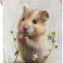 Cute Hamster Blanket,Anime Floral Flannel Throw Blankets,Soft Warm Lightweight Cozy Plush Throws for Bedroom Sofa Home Decor Gifts for Pet Lovers Kids Boys Girls 50"x60" (Color192)