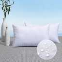MIULEE Pack of 2 12x20 Outdoor Pillow Inserts, Outdoor Throw Pillows Water-Resistant Decorative Premium Lumbar Pillow Stuffer Sham for Porch Swing Couch Sofa Cushion Patio Furniture