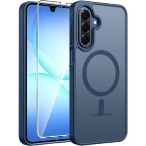 FNTCASE for Galaxy A17 5G Phone Case: for Galaxy A16 5G Phone Case [Compatible with Magsafe] Matte Translucent [Screen Protector] Military Grade Protection for Samsung A 17 & A 16 Cases - Blue