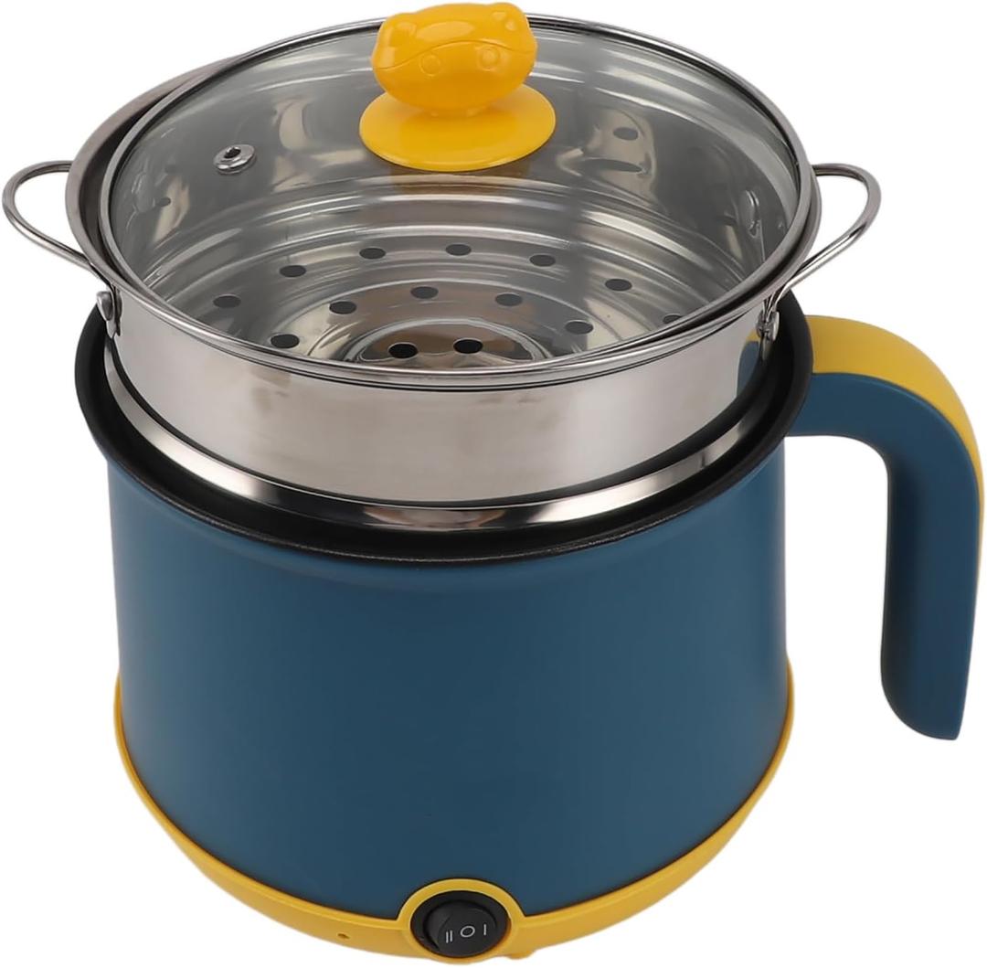 Electric Cooking Pot, Stainless Steel 1.8L Electric Cooker Maximum 600W for Party (US Plug 110V)
