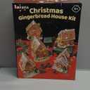 SAYAYA 5 Sets LED Cardboard Christmas Gingerbread House Kits Bulk DIY Your Own Christmas Gingerbread House with Pom Poms, Stickers, Light Strings, Pens Craft Kit for Xmas Holiday Party Decorations