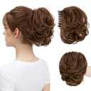 Claw Clip Short Ponytail Messy Bun Hair Piece Bendable Hair Branch Extensions Fluffy Wavy Curly Synthetic Versatile Chocolate Multi Hairpieces