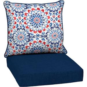 Arden Outdoor Deep Seat Cushion Set, 24 in x 24 in, Weather-Proof, Rain-Proof, Fade Resistant Patio Cushion for Chair, Sofa, and Couch Clark Blue