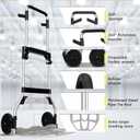 Teprovo Folding Hand Truck Dolly Cart,340LB Capacity Portable Aluminum Dolly Cart with Telescoping Handle and 7 Inch Rubber Wheels for Moving,Shopping,Travel,Office Use