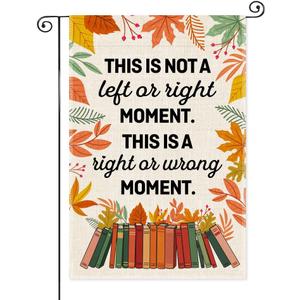 This Is Not A Left Or Right Garden Flag, Double Sided Home Decor Yard Outdoor Indoor Autumn Decor Banner, Fall Liberal Yard Gifts for Family Friend, Resistance Garden Flag for Women Man (Beige01)