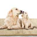 Heeyoo Pet Heating Pad, Adjustable Temperature Dog Cat Heating Pad with Timer, Waterproof Heated Dog Bed with Chew Resistant Cord, Auto Power-Off Indoor Pet Heated Mat for Dogs and Cats, 36" x 24" (Khaki)