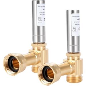 Stainless Steel Water Hammer Arrestor for Washing Machine, 3/4" Swivel FHT x 3/4" MHT, Stops Water Hammer & Pipe Knock, Reduces Noise, Angle, 2-Pack