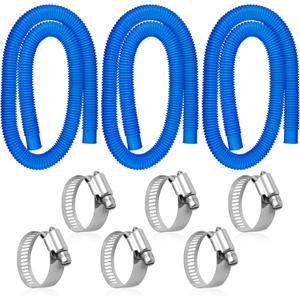 Pool Hoses Replacement for Above Ground Pools - 3 Pack 1.25" x 59" Diameter Pool Pump Hoses for In tex 607 637 Pump, 1-1/4" Pool Filter Hose with 6 Metal Clamps for 330GPH 530GPH 1000GPH Filter Pumps Pool Hoses Replacement for Above Ground Pools - 3 Pack 1.25" x 59" Diameter Pool Pump Hoses for In tex 607 637 Pump, 1-1/4" Pool Filter Hose with 6 Metal Clamps for 330GPH 530GPH 1000GPH Filter Pumps