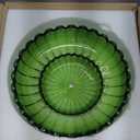 Semi Flush Mount Ceiling Light Green Light Fixtures with Gold Base Vintage Lighting Ceiling Mount Mid Centry Modern Light Fixture for Kitchen Bedroom Hallway Entryway (3Light, Bulb Not Included)