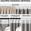 MIULEE Beige 100% Blackout Linen Curtains 84 Inch 2 Panels Set Double Sided No Coating Pleated Back Tab Black Out Long Thermal Insulated Pinch Pleat Bedroom Living Room Darkening Window Drapes
