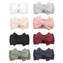 8 Pcs Baby Bows Headbands Nylon Hairbands Baby Girl Bows Hair Accessories For Infant Toddler Essentials (8 Color-warm, Mid)