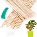 PERSZEN Plant Stakes 50 PCS Garden Bamboo Sticks Plant Support Stakes for Indoor and Outdoor Plants, Wooden Sign Posting Flower Pot Garden Stakes(15" 25pcs+17" 25pcs)