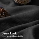 Black Linen Curtains 84 inches Long 2 Panels for Bedroom Back Tab Light Filtering Privacy Sheer Black Curtains Muslin Look Modern Farmhouse Cotton Textured Gauze Curtain for Living Room 2 Panel Set