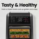 CHEFMAN ExacTemp 12 Quart 5-in-1 Air Fryer with Integrated Smart Cooking Thermometer, 28 Touchscreen Presets, Rotisserie, Dehydrator, Bake, XL Convection Oven with Auto Shutoff, Black