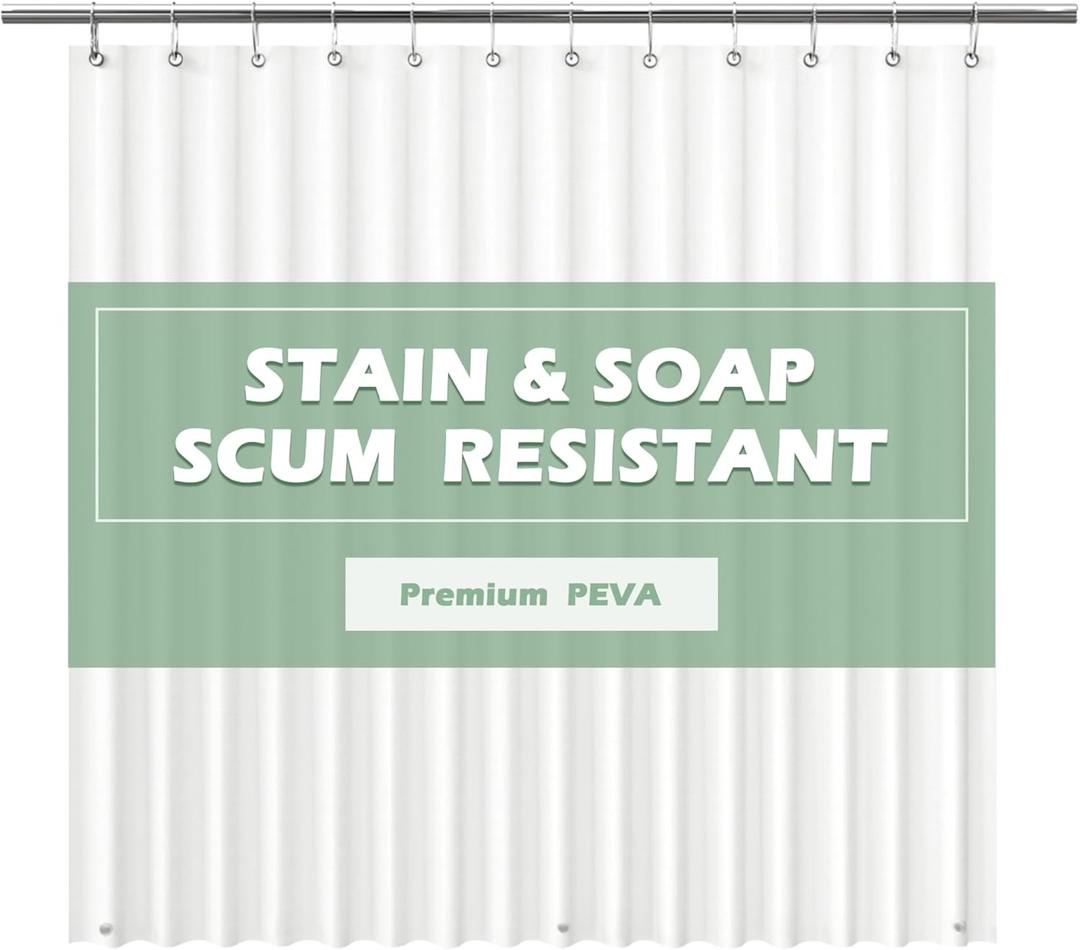 EHZNZIE Shower Curtain Liner Light Weight PEVA, Shower Liner 72x72 Inches, Waterproof, No Chemical Smell with 12 Rust Proof Metal Grommets for Bathroom Shower Curtain, Frosted EHZNZIE Shower Curtain Liner Light Weight PEVA, Shower Liner 72x72 Inches, Waterproof, No Chemical Smell with 12 Rust Proof Metal Grommets for Bathroom Shower Curtain, Frosted