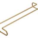 uxcell Glass Rack Under Cabinet, 2Pcs 10-Inch Stemware Glass Hanging Rack Stainless Steel Glass Organizer Storage Hanger for 5mm Stemware Column, Gold