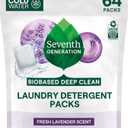 Seventh Generation Laundry Detergent Packs, Lavender, Biobased Deep Clean, EPA Safer Choice Certified, 64 Count