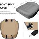 BOPUOVRE Car Seat Cover for Luxury & Comfort - PU Leather, Anti-Slip, Full Wrap Protection with Storage Pocket for Bottom Cushion - Universal Fit for 95% of Vehicles (Gray,1 Piece)