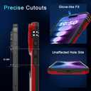 DEERLAMN Case for iPhone 16 Pro with Slide Camera Cover+Screen Protector(2 Packs), Rotated Ring Kickstand Military Grade Shockproof Protective Cover-Red