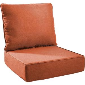 6" Thick Outdoor Chair Cushions - 22"* 24" Patio Furniture Cushions with Water Resistant & Removable Cover, 28D High Density Sponge Patio Cushion for Outdoor Furniture Couch Chair Orange