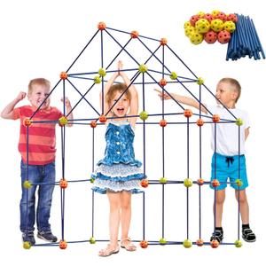 ERONE Fort Building Kit for Kids,158pcs Forts Construction Builder Gift Toys for Boys and Girls Fort Building Set Play Tent Rocket Castle Indoor Outdoor