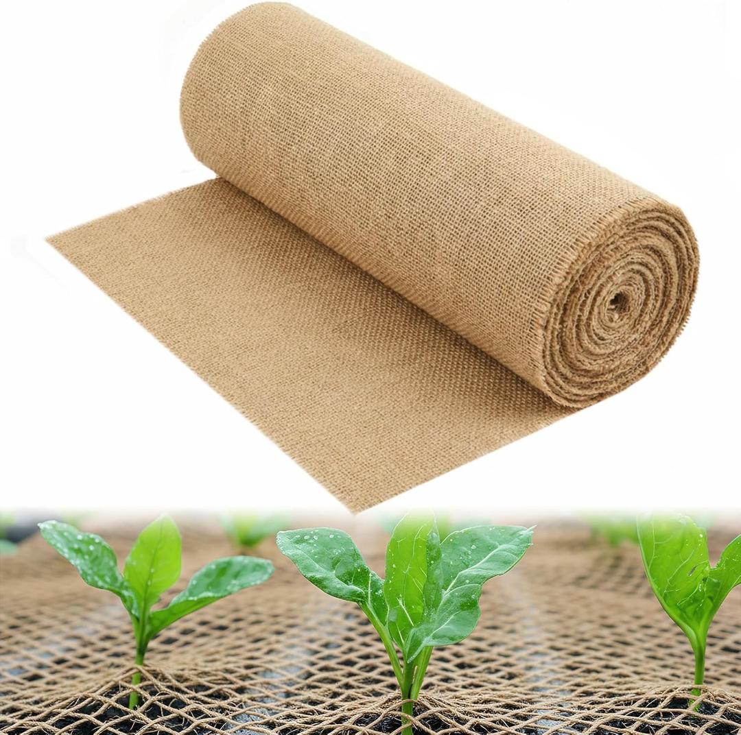 Erosion Control Blankets, 40 Inch x 15 ft, 60 Sq. ft. Coverage, Straw Garden and Landscape Cover, Seed Protector Cover, Jute Erosion Control, Soil Saver Mesh Blanket for Garden Farm