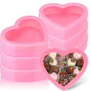 Wesiti 6 Pcs Small Heart Shaped Boxes with Window Valentine's Day Gift Boxes Plastic Storage Container for DIY Projects Presents Candy Jewelry Mother's Day Gifts(Pink)