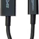 Amazon Basics USB 3.1 USB-C to USB-A Female Adapter Cable Converter, 5Gbps High-Speed, USB-IF Certified, Fast Transfer, Portable, for Laptops, Tablets, Phones (iPhone 16/15), Black