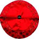 Kurt Adler Tiny 20-inch Miniature Satin Tree Skirt with Sequined Snowflake Border for Table Top Trees (Red)