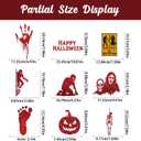 119Pcs Halloween Window Clings, Bloody Footprint Handprint Ghost Zombie Stickers Reusable Scary Decals Halloween Decoration Indoor Party Supplies Home Office Wall Decor, 9 Sheets