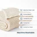 SLEEP ZONE Throw Blankets for Couch, Waffle Weave Blanket Soft Cozy Lightweight Warm Decorative Knit Throw Blankets for Bed, Sofa, Living Room (50x60in, Light Beige)