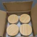 DRKIO 16 Oz Overnight Oats Containers with Bamboo Lids - 4 Pack Glass Storage Jars with Airtight Lids Wide Mouth Mason Food Jars Great for Meal Prep Salad Chia Pudding Snacks Yogurt Sugar Spice Cereal