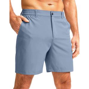 Men's Casual Shorts 7" Lightweight Golf Shorts for Men Stretch with 3 Pockets Quick Dry Breathable Work Shorts (Large)