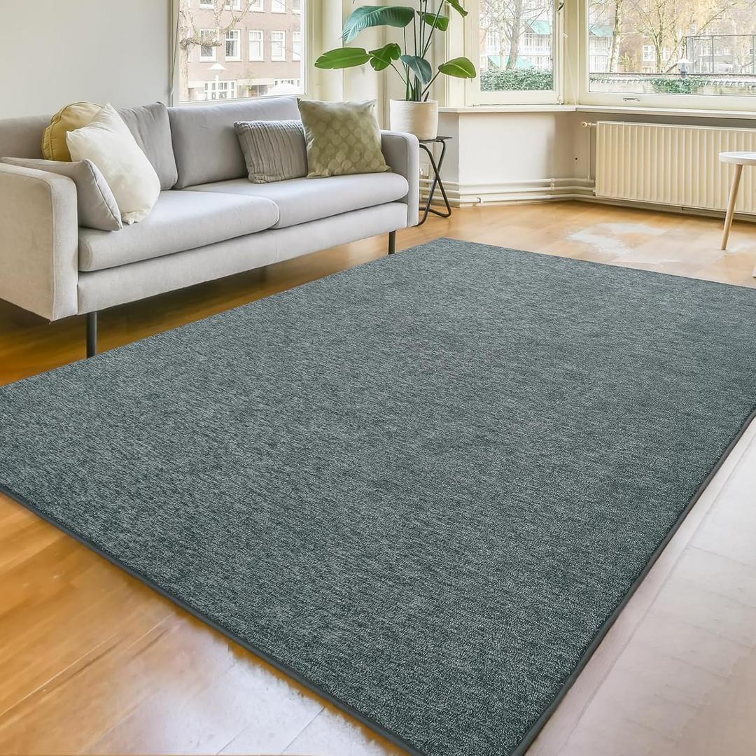 Amearea 5x8 Modern Soft Area Rug, Chic Color Washable Rugs for Living Room, Home Decor Fluffy Carpet, Cute Accent Kids Rugs for for Bedroom Nursery Dorm Indoor Room Decor, Grey Green