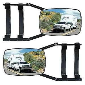 Piclafe Mirror Extenders For Towing, Universal Clip-on Towing Mirrors 360 Degree Adjustable Extension Mirrors for Towing Trailer Truck, 2pcs