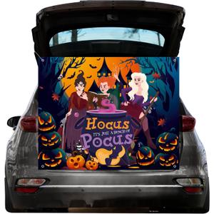 Halloween Trunk or Treat Car Decorations Kit for Suv BannerGarage Door Car Decorations Haunted House Car Banner Waterproof Archway for Halloween Outdoor Party Supplies (Witch)