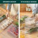 2 x LALASTAR 2 Pack Fridge Organizer with Pull-out Drawer, Stackable Freezer Organizer Bin, Pantry Organization and Storage, BPA Free, 3.17QT