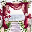 Wedding Arch Draping Fabric, 6.7 Yards Burgundy Sheer Curtains Wedding Decorations for Ceremony, Burgundy Chiffon Draping Fabric 29" x 20ft Backdrop