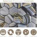 Kieacia 10 Sheet Peel and Stick Kitchen Backsplash Tiles, Ash Gold PVC Self-Adhesive Hexagonal Mosaic Tiles for Kitchen Bathroom Vanity Tabletop Fireplace