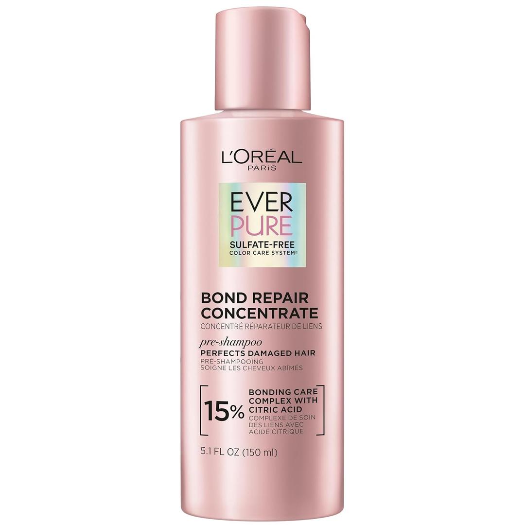 L'Oreal Paris Sulfate Free Bond Repair Pre Shampoo Treatment, Hair Repair for Colored, Bleached or Damaged Hair, EverPure, 5.1 Fl Oz 