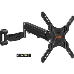 ELIVED Height Adjustable TV Wall Mount for Most 23-55 Inch tv, Spring Arm Full Motion Swivel Tilt Articulating TV Mount Bracket, Max VESA 400x400mm, Support 11-66 lbs, Matte Black.